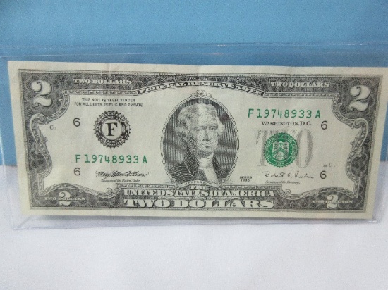 Collectible Two Dollars Federal Reserve Bank Note Series 1995 Bank of Atlanta, GA