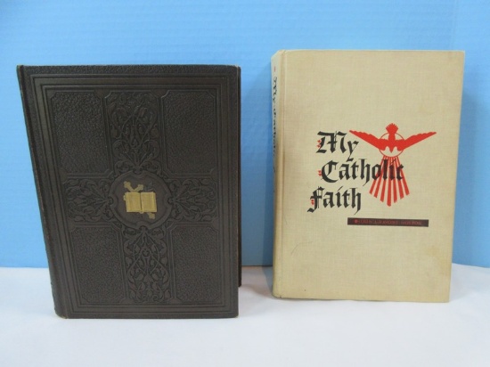Lot Antique Book "Our Faith & The Facts" Religion's Story What Catholics Believe 1025 Official