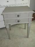 Splendid Finch Irving Gray Nightstand/End Table w/2 Drawers Traditional Rustic Cottage Design