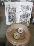 Lot Pet Bed, Pair Ceramic Park Life Designs Bowls, Adjustable Doorway Gate, Dog Plush Toys etc.