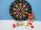 Lot Doink It Darts & Board, & UNO Playing Cards