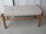 Lumarco Furniture Woven Bench Natural Finish Woven Diamond Pattern Cord Seat by Threshold