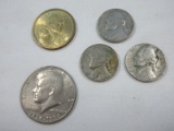 Coin Lot Bicentennial Kennedy Half Dollar Reverse Independence Hall Coin, 3-1964 Jefferson