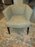 Modern Aesthetic Low Back Cheam Tup Style Chair Wood Trim Tapered Legs- 30