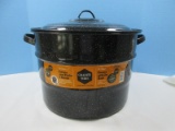3pc set Granite-Ware 21.5Qt Canner Pot w/Jar Rack & Lid- NEW, Still Has Paper Label!