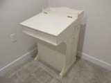 Davenport Desk AKA Ship Captain's Desk Painted Finish Compact Size, Sloping Hinged Top &