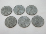 6 Collectible 1943-S/D/P Lincoln Wheat Penny-San Fran, Denver Mint Marks- Phila No Mint Mark