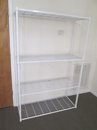 Amco Co. White Metal 4 Tier Wire Adjustable Shelving Unit Utility Organizer- 72"H x 48" x 18"