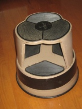 Vintage Cramer Kik-Step Steel Step Stool Classic 2 Tier Rolling Step Stool Clover Leaf Top
