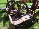 Wood Wagon Wheel Bench
