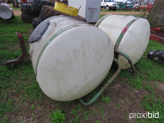 (2) John Deere 220 saddle tanks