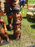 Wood indian totem pole statue