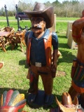 Wood cowboy statue (large)