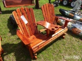 Cedar double glider rocker chair
