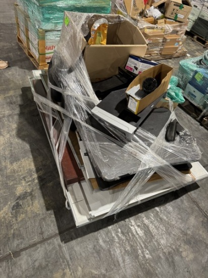Pallet of Office Supplies (Whiteboards, boxes, etc Pallet of Office Supplies (Whiteboards, boxes,...