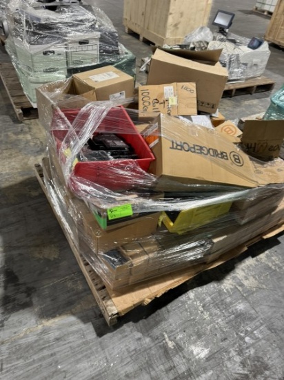 Pallet of Solar Cell Install Hardware and Caution Pallet of Solar Cell Install Hardware and Caution