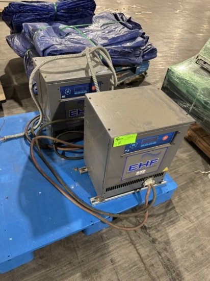 (2) EHF Battery Chargers Model:EHF48T90 (2) EHF Battery Chargers Model:EHF48T90
