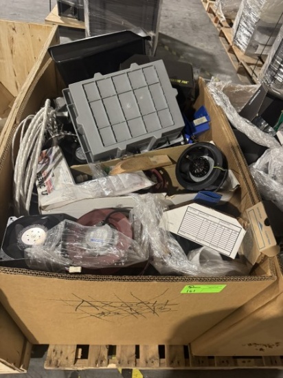 Bin of wire and cooling fans