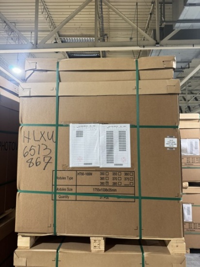 Box Containing  (35)  HT60-166M (380W) panels in each box