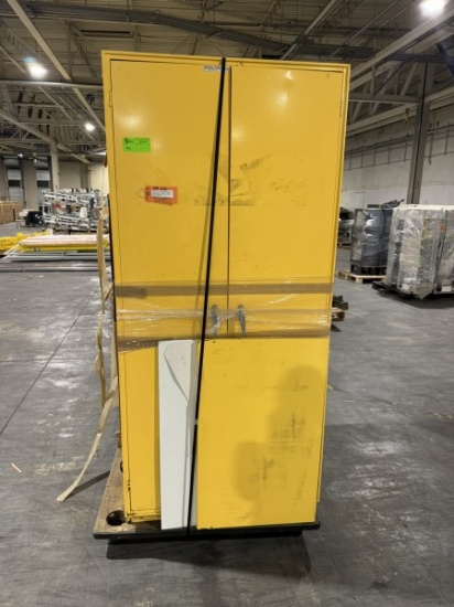 Storage Cabinet and Plastic Tote Storage Cabinet and Plastic Tote