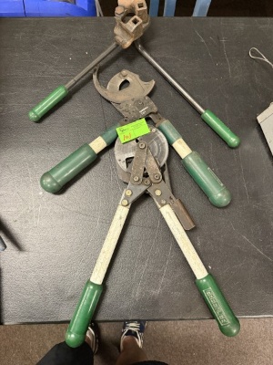 Lot of (3) Greenlee Tools: 761 Cable Ratchet Cutter & 796 Cable Bender