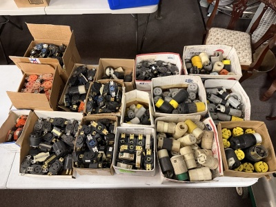 Lot of Electrical Hardware Including Outlet & Cord Ends