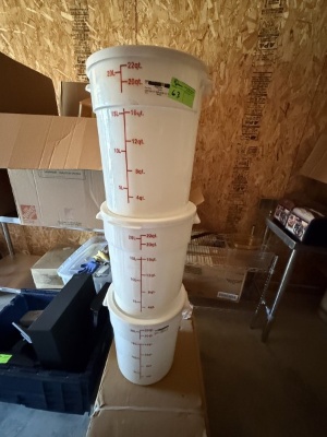 Lot of (3) 22 Quart Plastic Storage Containers