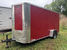 2020 Red Covered Wagon / Leonard Enclosed Trailer; VIN: 53FBE1217LF059490 with Ironman KWM Gutt...