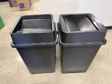 Lot of (2) Large Lavex Trash Cans