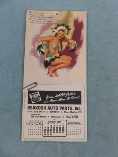 Earl Moran 1948 Pin-Up Calendar Card