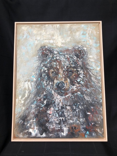 "Bear in Snow" original oil painting