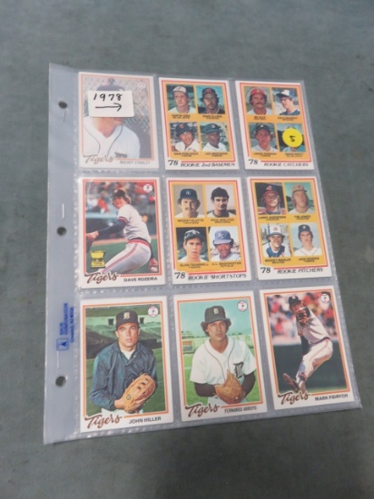 Detroit Tigers 1978 Baseball Cards Set (29)