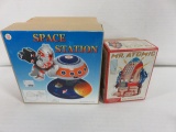 Mr. Atomic/Mars 10 Space Station Wind-Up Tin Toys