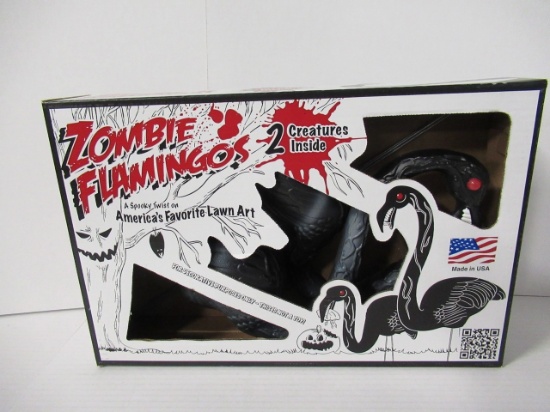 ZOMBIE FLAMINGOS Lawn Decoration NIB