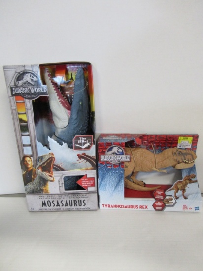 Jurassic World Mosasaurus and T-Rex
