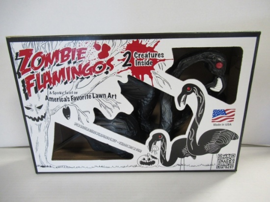 Zombie Flamingos Lawn Ornament Set