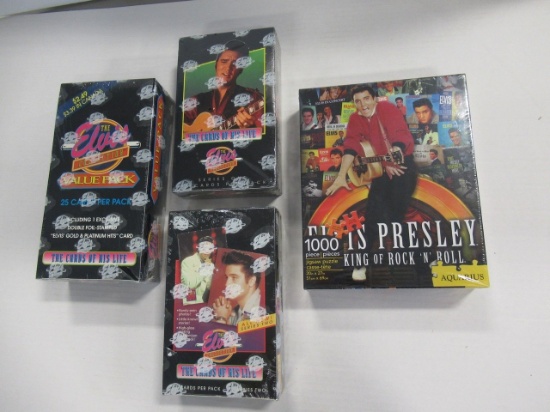 Elvis Presley Sealed Card Boxes/Puzzle Lot