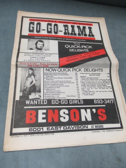 Rare! Detroit Panorama Adult Newspaper!