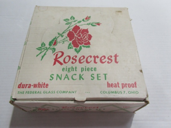Rosecrest Frosted Glass Snack Set
