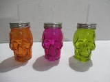 Glass Skull Lot of (3)