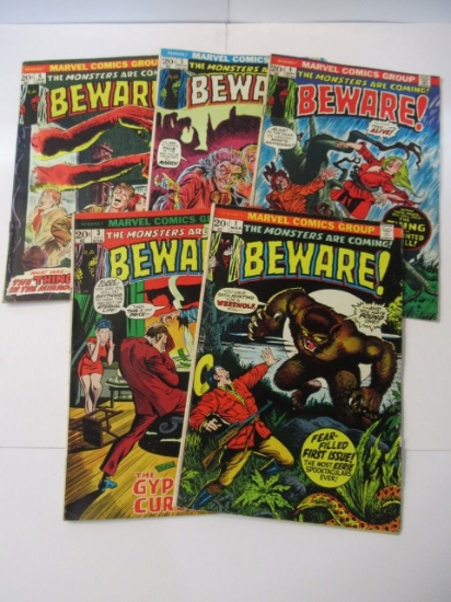 Beware! #1 and #3-6 Marvel Bronze Horror