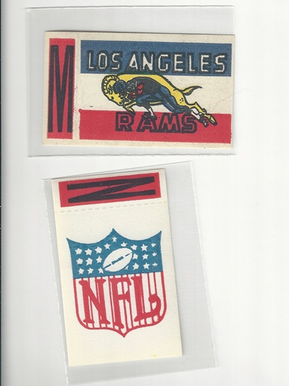 1961 Topps Football Flocked Stickers (2)