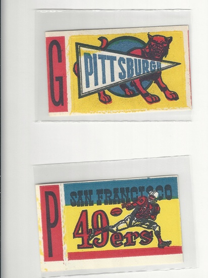 1961 Topps Football Flocked Stickers (2)