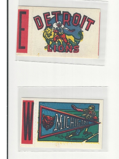 1961 Topps Football Flocked Stickers (2)