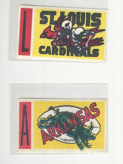 1961 Topps Football Flocked Stickers (2)