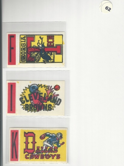 1961 Topps Football Flocked Stickers (3)