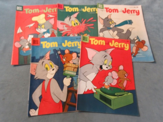 Tom & Jerry Comics Dell Lot of (5) 1950s