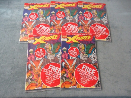 X-Force #1 (x5) Sealed w/All 5 Cards