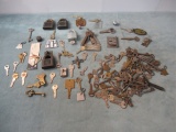 Vintage/Antique Keys/Locks Box Lot
