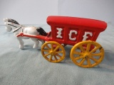 Cast Iron Horse with Ice Wagon